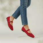 Fiona | Mary-Jane Flats with a Square Toe