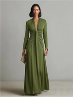 Sophie | Draped V-Neck Maxi Dress