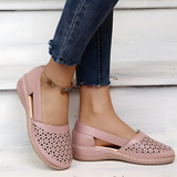 Viola | Perforated Slip-On Shoes with a Low Wedge