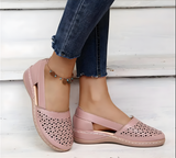 Viola | Perforated Slip-On Shoes with a Low Wedge