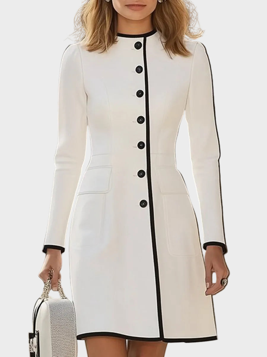 Kenzie | Contrast Midi Dress White, photo studio