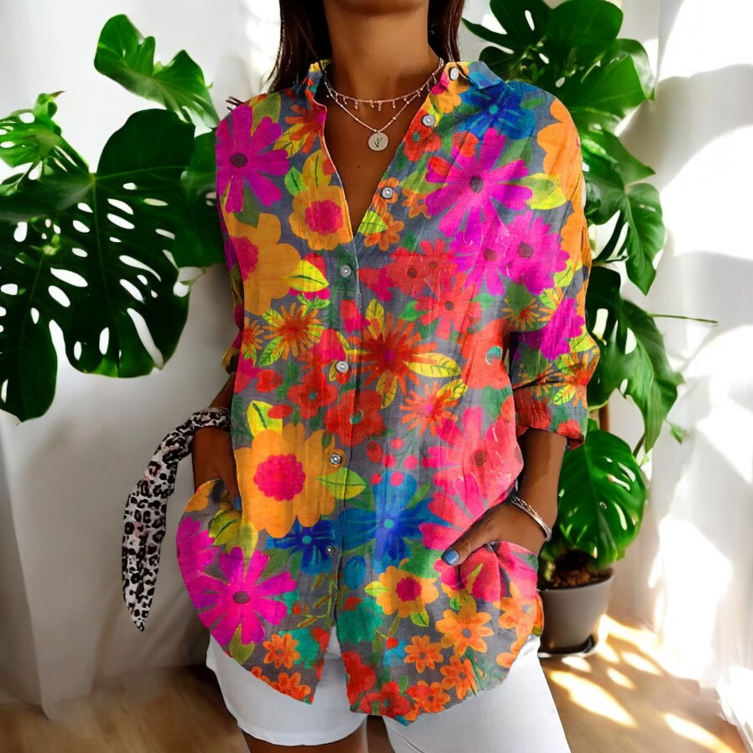 Eunice | On-Trend Printed Blouse Multicolour, studio photo