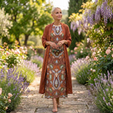 Danielle | Floral Maxi Dress with Matching Vest