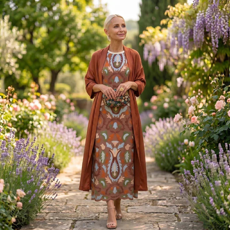 Danielle | Floral Maxi Dress with Matching Vest