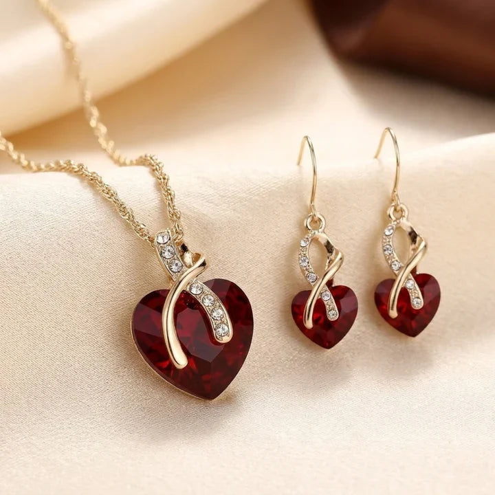 Sile | Ruby Twisted Heart Set