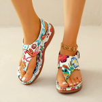 Aleena | Floral Toe-Post Slingback Sandals