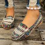 Jazmine | Boho Slip-On Moccasins with a Patterned Upper