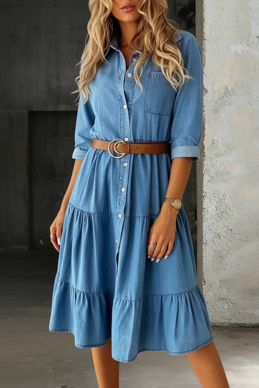 Relaxed Denim Midi Dress