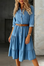 Relaxed Denim Midi Dress