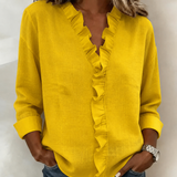 Hope | Refined Ruffled V-Neck Blouse