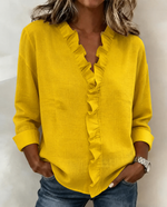 Hope | Refined Ruffled V-Neck Blouse