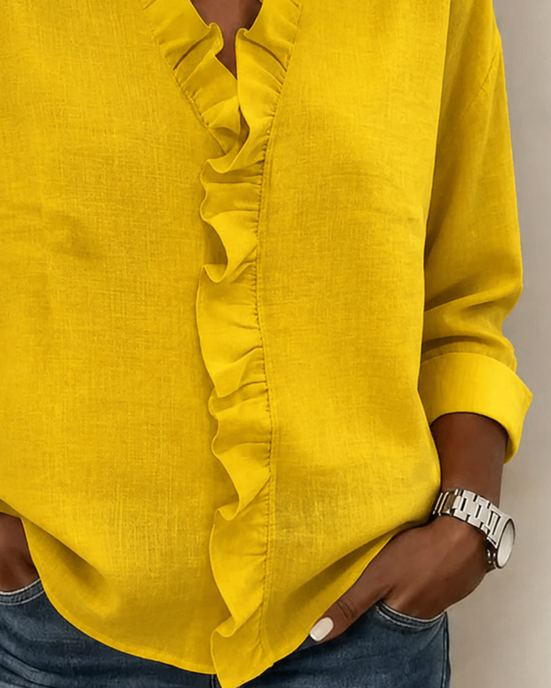 Hope | Refined Ruffled V-Neck Blouse
