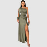 Meredith | Elegant One-Shoulder Maxi Dress