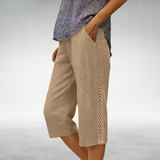 Mallory | Below-the-Knee Shorts with an Openwork Side Trim