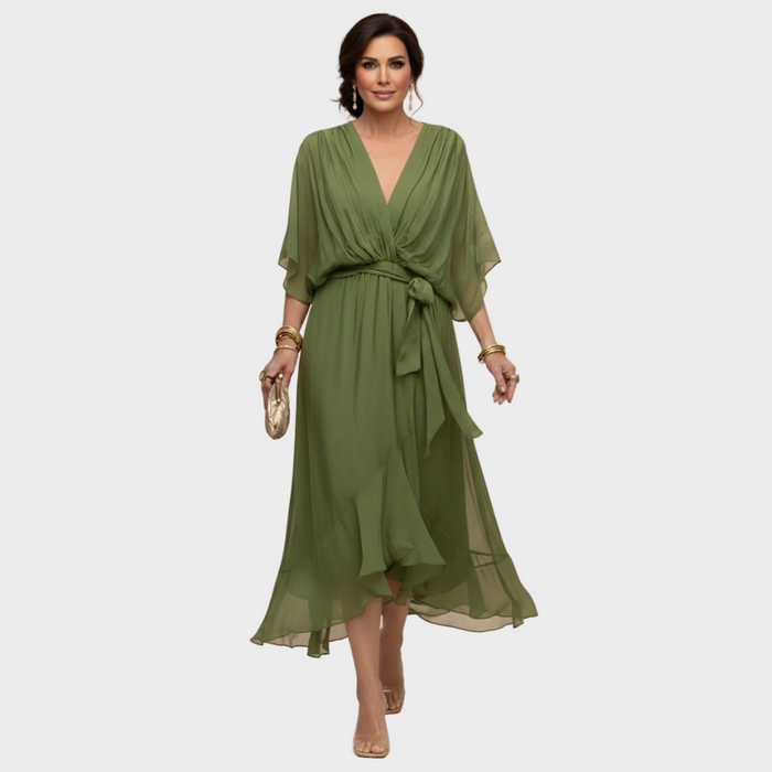 Monica | V-Neck Chiffon Dress