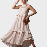Kathleen | Open-Back Maxi Dress with Ruffles