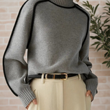 Black Trim Turtleneck Jumper