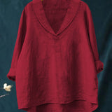 Elegant Summer Blouse in Mustard Linen