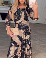 Fenella | Elegant Marble Print Maxi Dress