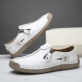 June | Stitched Slip-On Shoes with a Side Zip