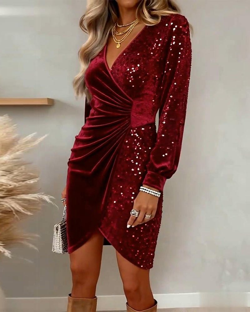 Minerva | Sparkly V-Neck Wrap Dress