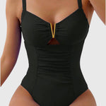 V-Neck Shaping One-Piece Swimsuit