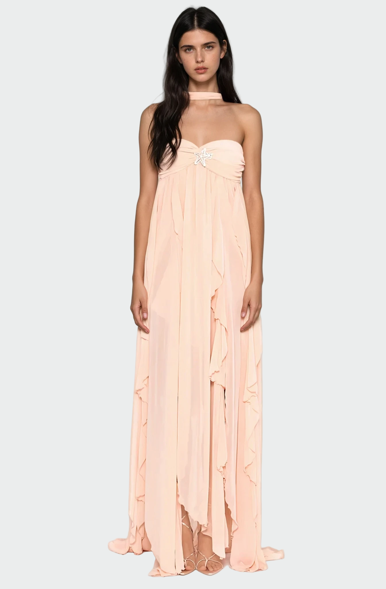 Pamela | Elegant Maxi Dress Light Pink, photo studio
