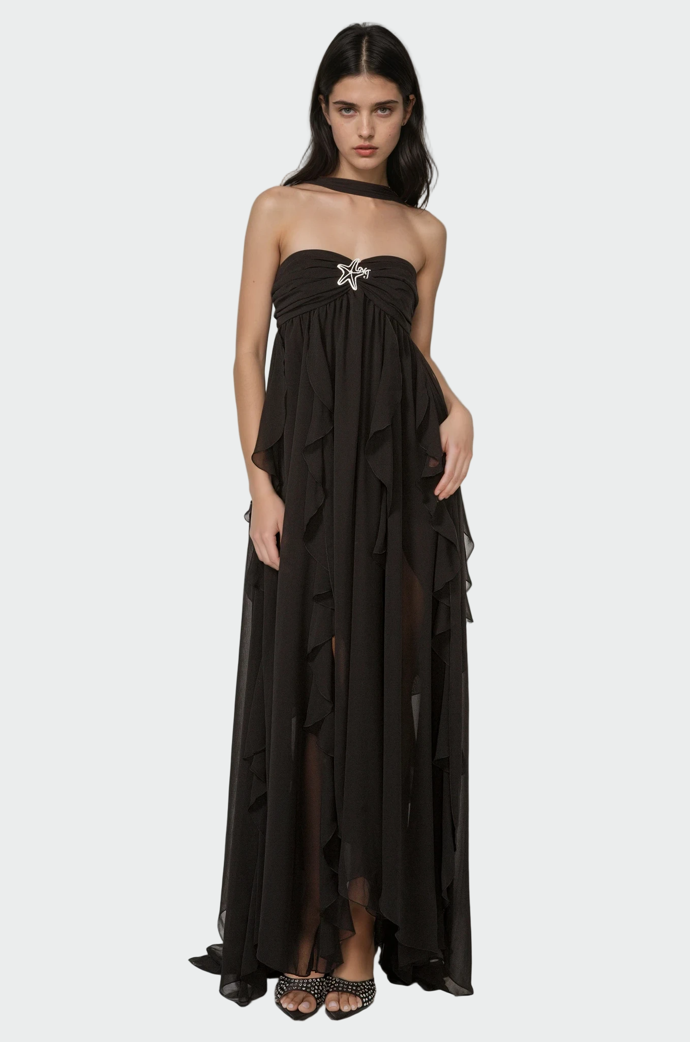 Pamela | Elegant Maxi Dress Black, photo studio