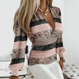 Ana | Wrap Blouse with Gathered Waist and Balloon Sleeves