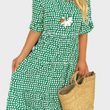 Short-Sleeve Midi Dress