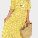 Short-Sleeve Midi Dress