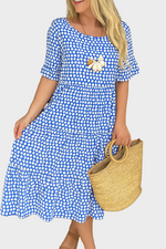 Short-Sleeve Midi Dress