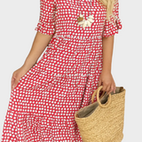 Short-Sleeve Midi Dress