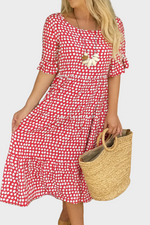 Short-Sleeve Midi Dress
