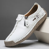 June | Stitched Slip-On Shoes with a Side Zip