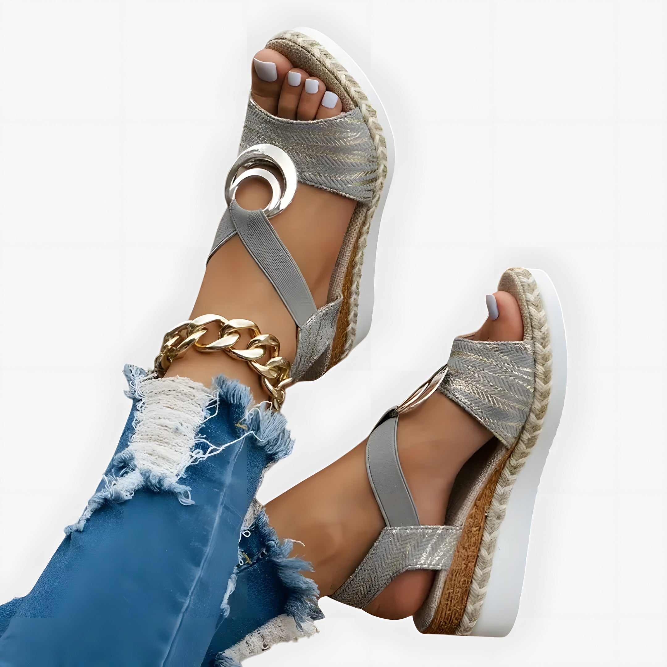 Olivia | Women's Orthopaedic Sandals Grey, photo studio