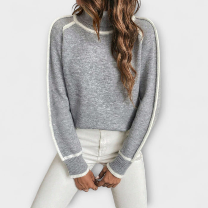 Trimmed High-Neck Jumper