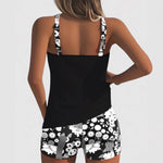 Comfortable Swimsuit in Cobalt with Floral Shorts