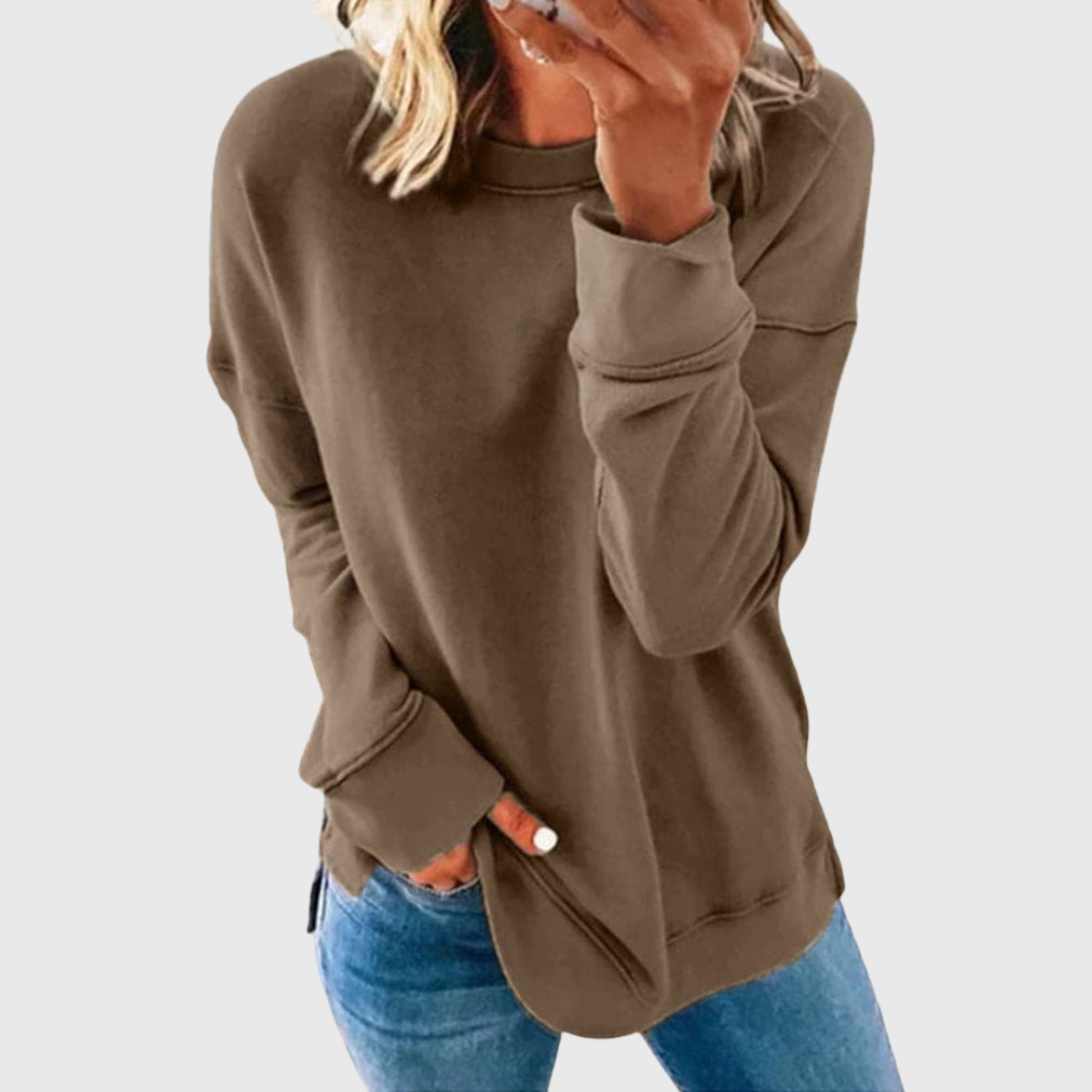 Mocha Round-Neck Jumper