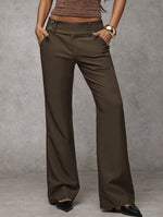 Camille | High-Waisted Wide-Leg Trousers with a Button Waist