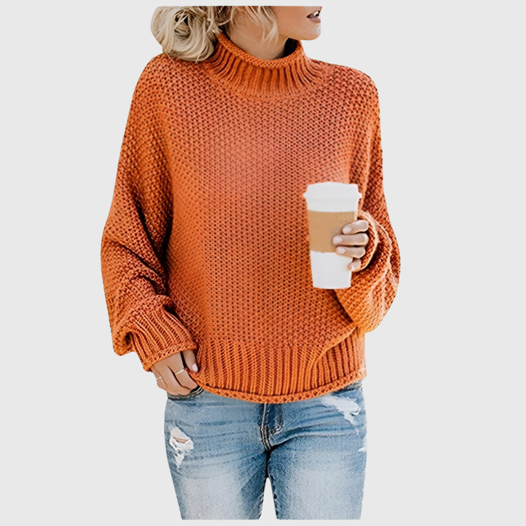 Orange High-Neck Jumper