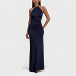Clara | Open-Back Satin Maxi Dress
