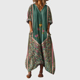 Darcy | Colourful Print Maxi Dress in Forest Paisley