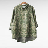Elegant Summer Blouse in Dark Millefiori