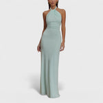 Clara | Open-Back Satin Maxi Dress