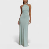 Clara | Open-Back Satin Maxi Dress