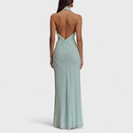 Clara | Open-Back Satin Maxi Dress