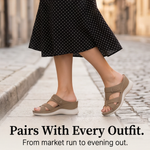Clementine | Orthopaedic Wedge Sandals with Twin Straps