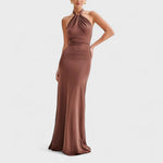 Clara | Open-Back Satin Maxi Dress