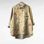Elegant Summer Blouse in Dark Millefiori